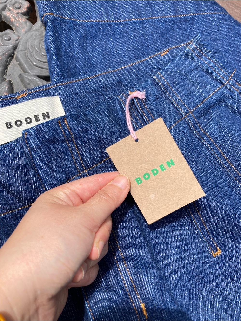 NWT BODEN Stitch Detail Wide Leg Jeans Indigo Dark Wash Size W31P - Picture 10 of 15